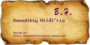 Benedikty Hilária névjegykártya